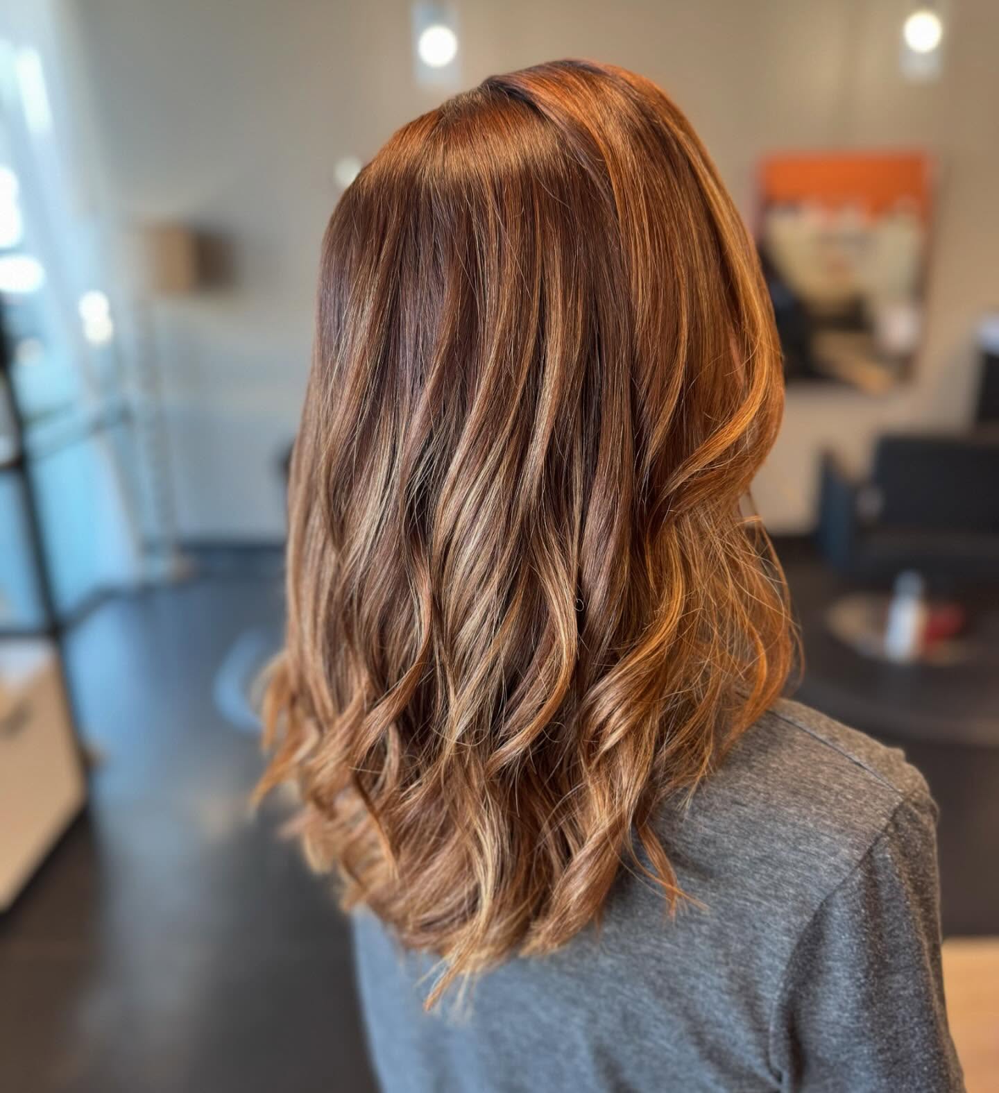 Auburn and caramel balayage
